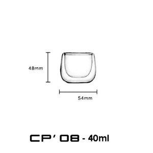 Glass Teacup Double Wall CP-08 40ml (set of 2)