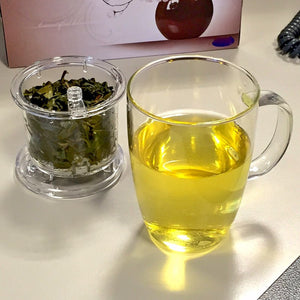 At the Office: Oolong Tea in Glass Teacup