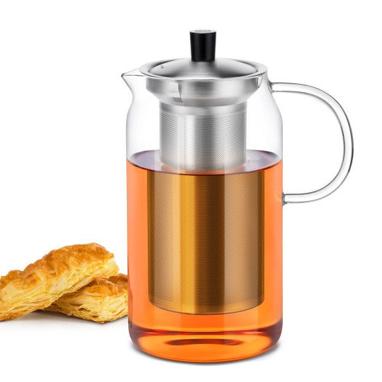 Borosilicate Glass Teapot Tea Maker Pitcher, Hand-Blown 1200ml